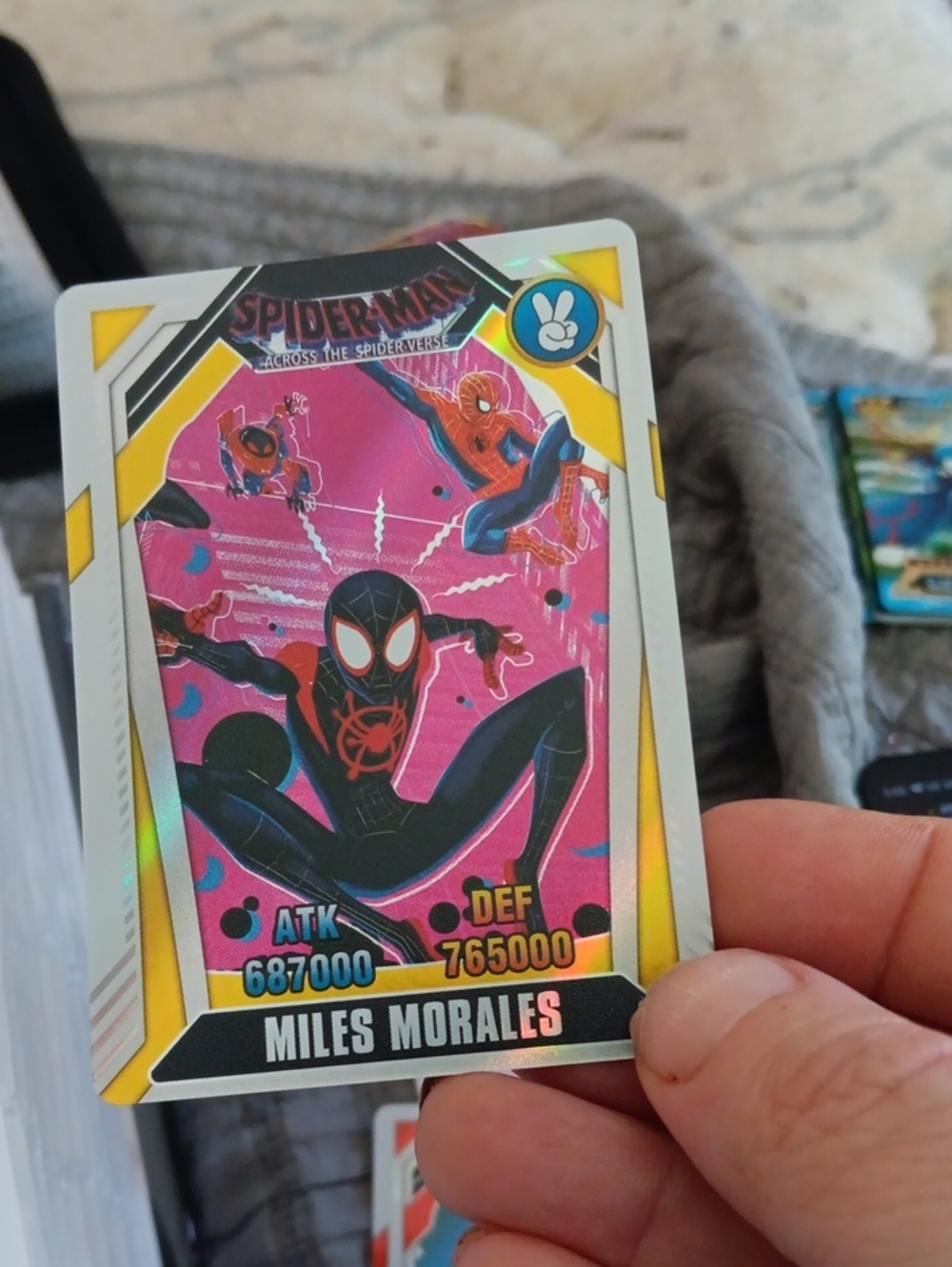 Marvel Miles Morales Trading Card - Pink, Black, Yellow